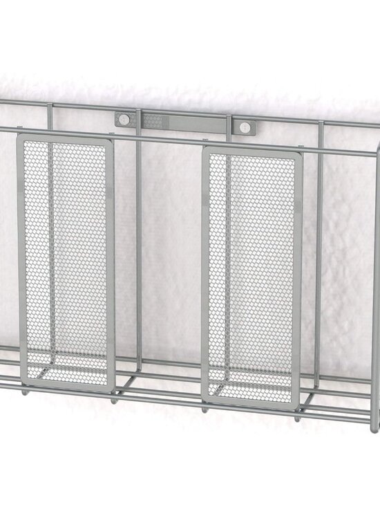 Over Cabinet Door Organizer, 12.5"Wx3.75"Dx18"H, Mesh Silver - Picture 6 of 8